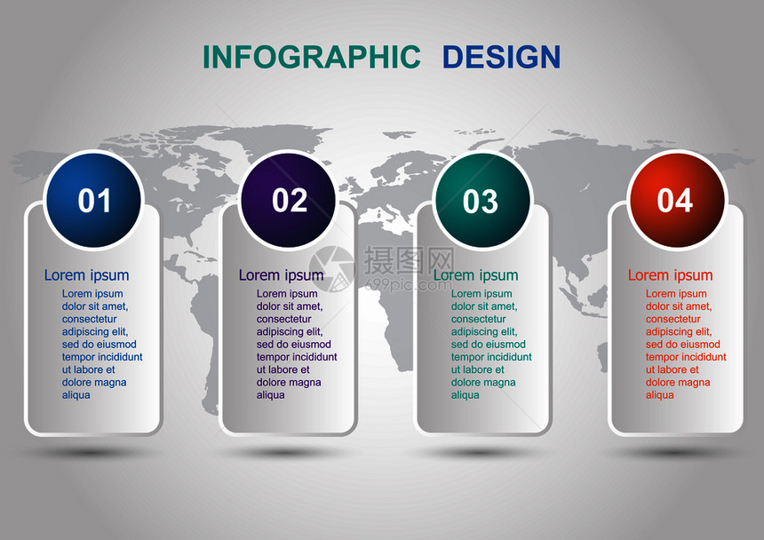 现代横幅Infographic设计模板可用于业务步骤选项图片