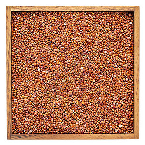 白方形木箱中免费的红quinoa谷物背景图片