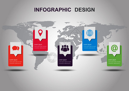 地图广告素材配有影子库存矢量的图像设计模板插画
