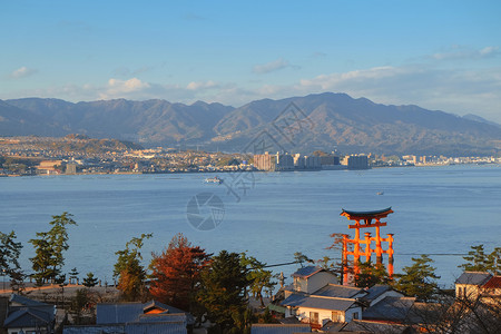 神堂峪日本宫岛信藤神堂托里门背景