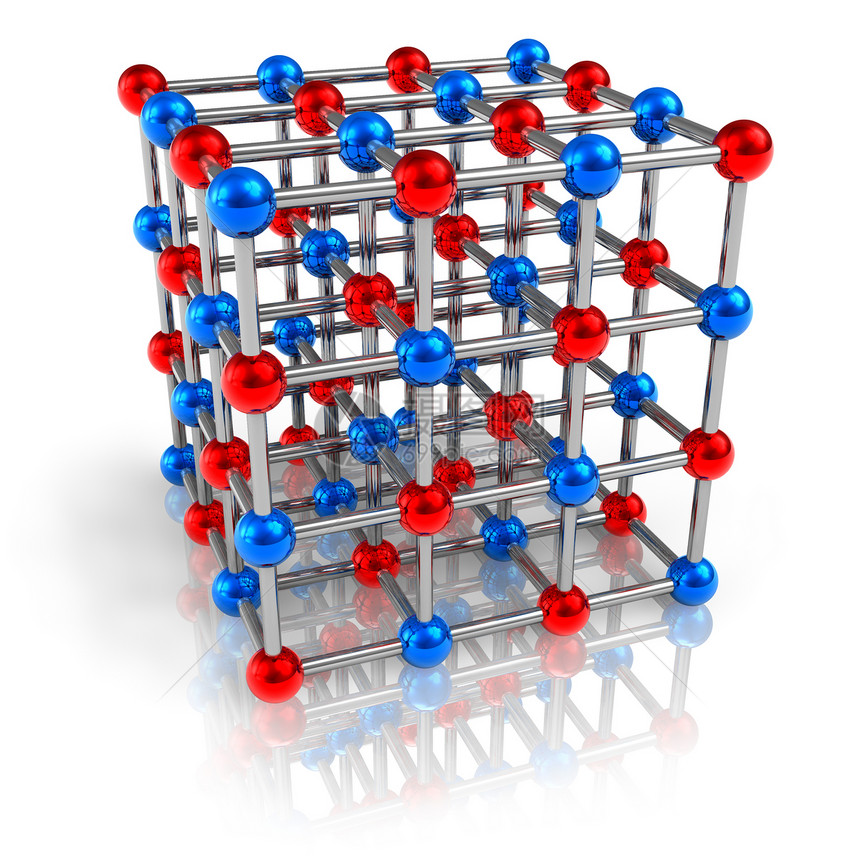 白色反射背景上分离的子结构模型图片