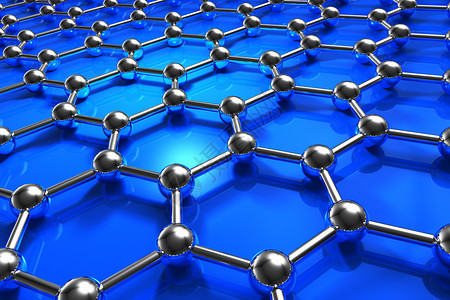 石墨烯分子摘要蓝色分子纳米结构模型背景
