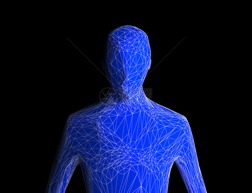 人工智能高科技数字计算机术概念3D抽象插图图片