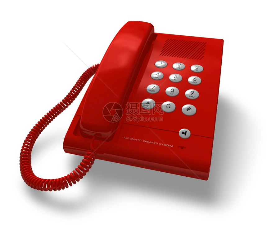 红色办公室电话图片