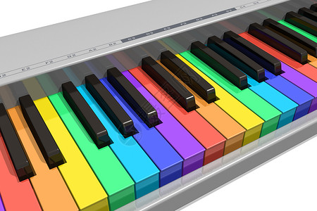 彩虹钢琴键盘图片