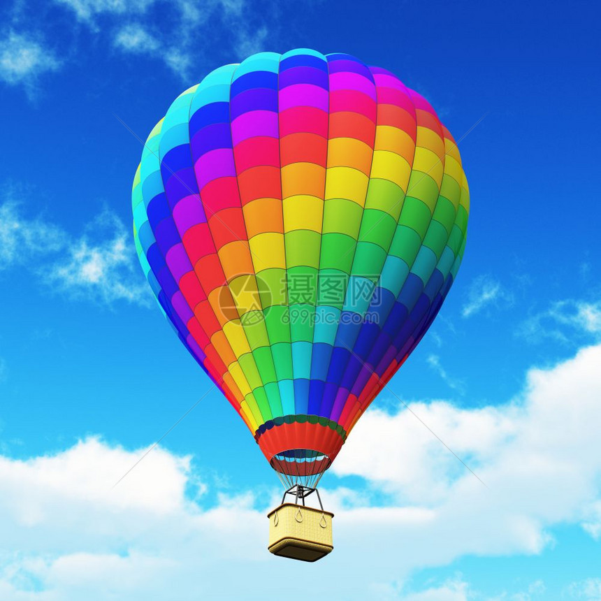 3D展示彩色热气球图片