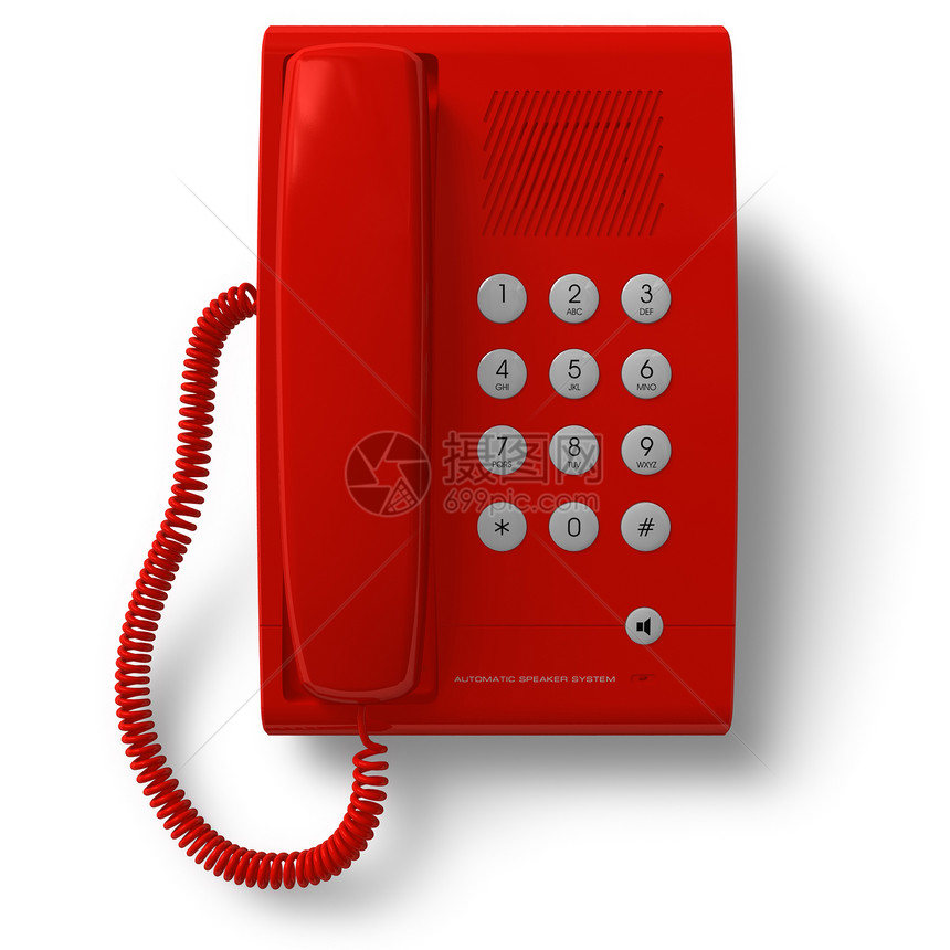 红色办公室电话图片