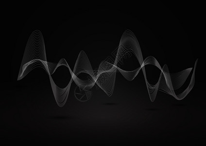 Balck背景的抽象动态线可用于数字平衡器音波或信息及时间线元素图片