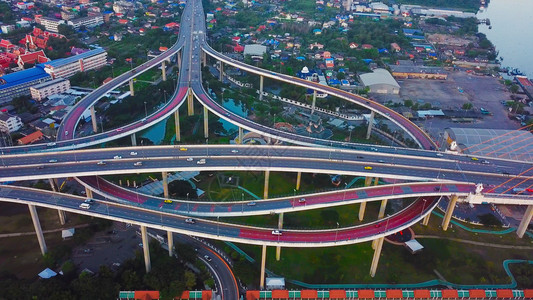 泰国曼谷环形高速公路的空中美景背景图片