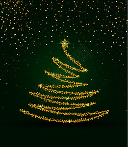 抽象金色圣诞树图片