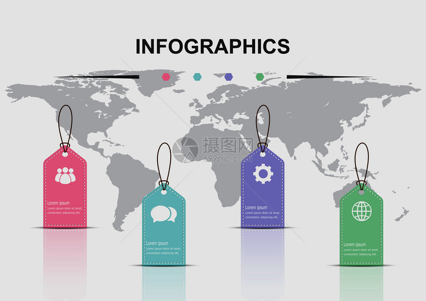 带有标签库存矢量的图表设计模板图片