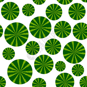 圆西瓜无缝绿色模式背景