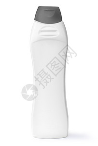 白色的塑料整形瓶子用剪切路径隔离在白色上背景图片