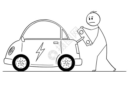 充电的玩具钥匙给电动汽车概念说明图片