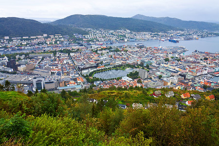挪威卑尔根大全景图片