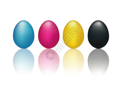CMYK3D鸡蛋概念图片