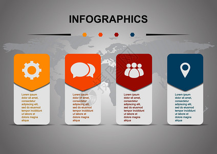 配有圆形矩鱼群矢量的Infographic设计模板图片