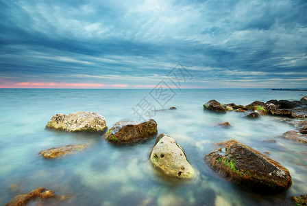 波贝迪美丽的海景自然构成背景