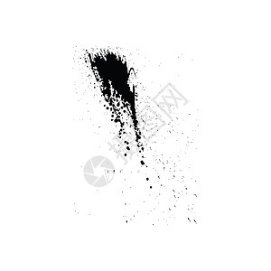 墨渍抽象的grungeblobs背景白色为黑矢量插图背景