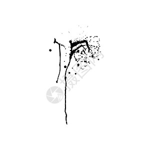 滴下墨水抽象的grungeblobs背景白色为黑矢量插图背景