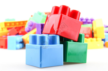 儿童塑料积木玩具背景图片