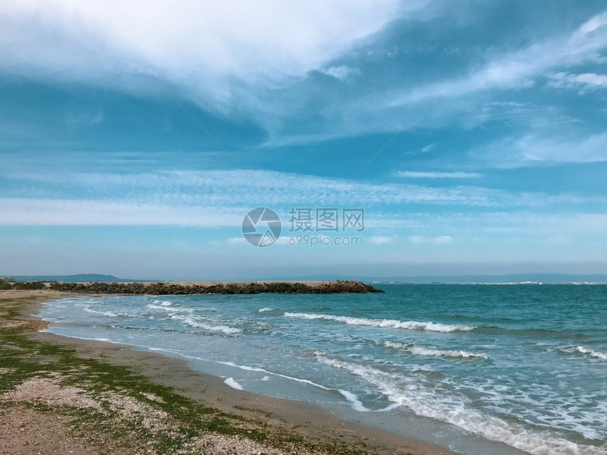 保加利亚波莫里美丽的海滩和不可思议的海图片