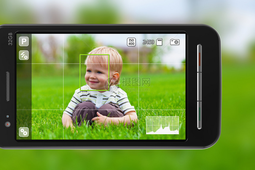 使用移动电话拍照室外用相机式智能手图片