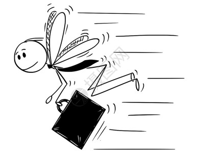 飞蚊症卡通插图描绘了商人的概念他们被描绘成昆虫苍蝇或蚊急于做其他生意插画