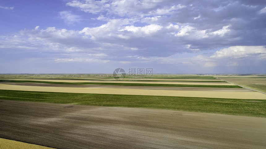 内布拉斯加农村地区内布拉斯加貌小麦玉米和犁田空中观察图片