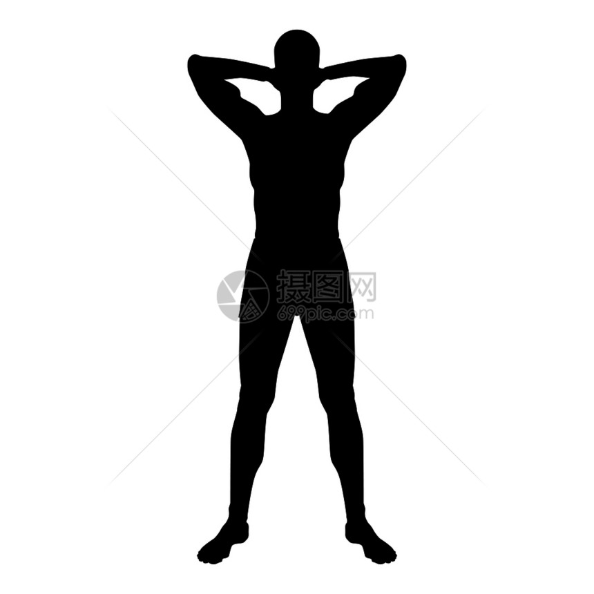 运动员男人握手在头图标背后黑色矢量显示平板风格简单图像图片