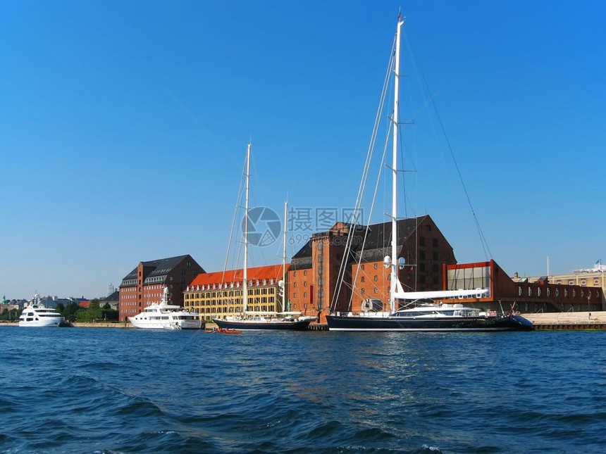 丹麦哥本哈根的装游艇图片