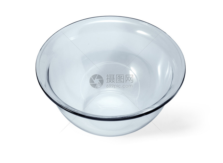 白色背景上孤立的空碗杯带有剪切路径图片