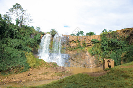 越南的孔瀑布背景图片