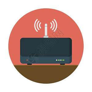 宽带信号Wifi路由器装置插画