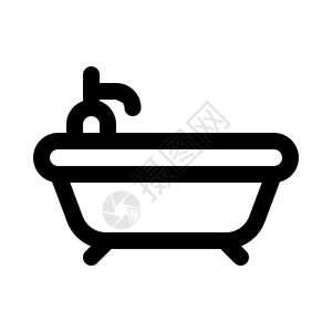 现代浴室浴缸图标图片
