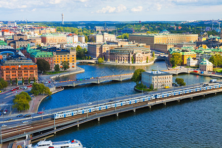 瑞典斯德哥尔摩航空全景图片
