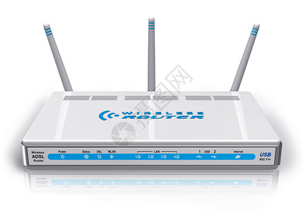 白色无线ADSL路由器图片
