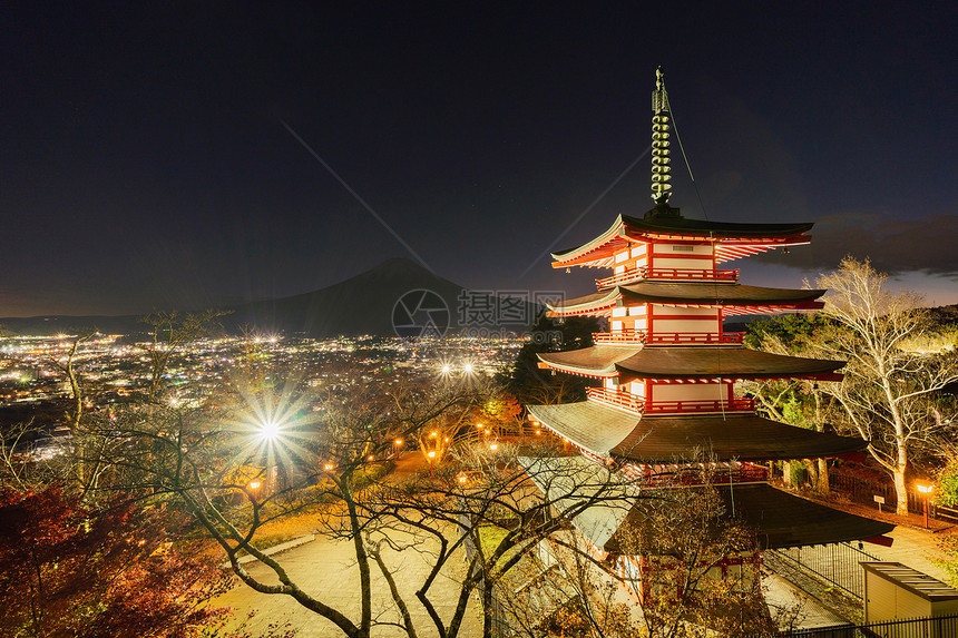 秋叶日本藤田建筑有自然景观树木图片