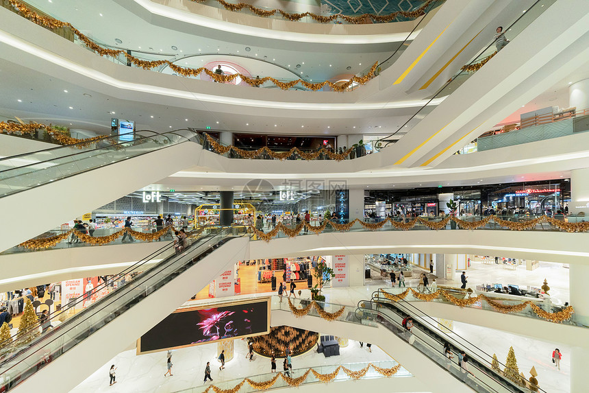 位于泰国曼谷的现代建筑概念结构内部设计装饰等现代建筑的广场购物中心Siam图片