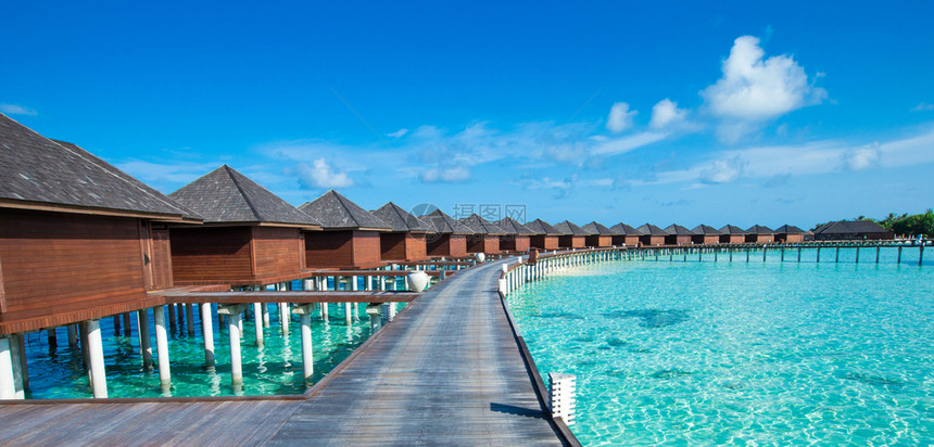 具有海滩的热带马尔代夫岛图片