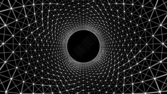 黑色背景的建筑结构隧道形状光幻等结构的螺旋圆形光幻象抽模式设计元素3d线插图背景背景图片