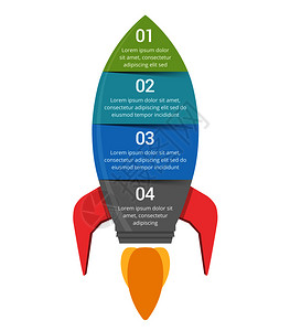 启动带有四步的图像矢量eps10插图启动宏图片