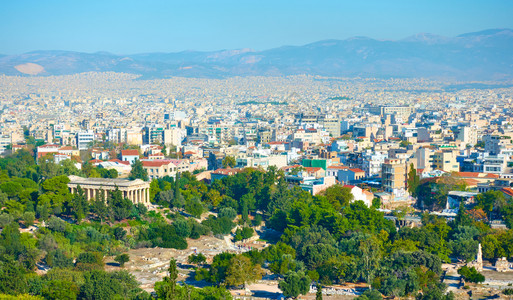 希腊雅典市中心地区全景图片