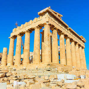 希腊雅典阿卫城的帕台农神庙图片
