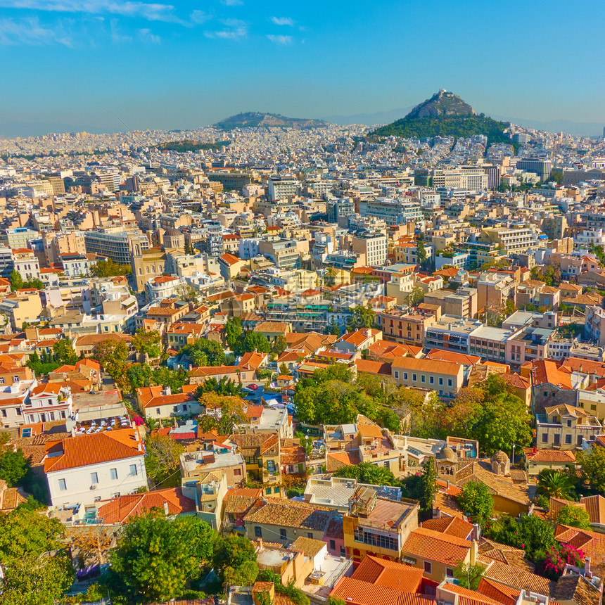 希腊雅典市全景图片