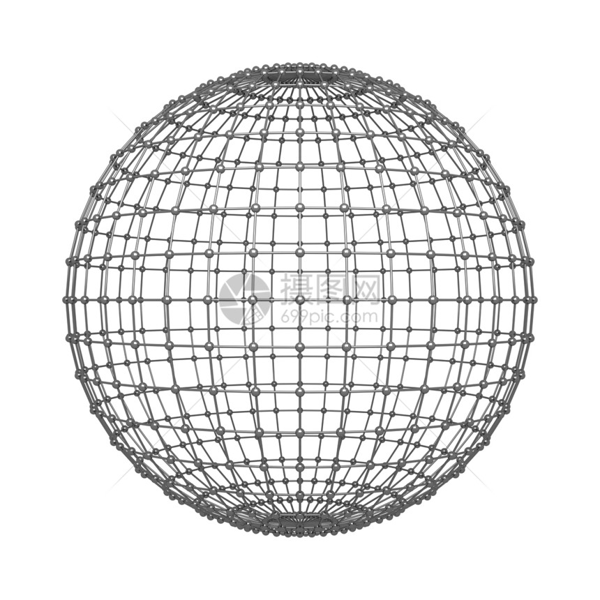 球体的电线结构建筑外形设计和网络连接线以球体或为边白背景孤立于的球体或上模拟设计3d抽象插图图片