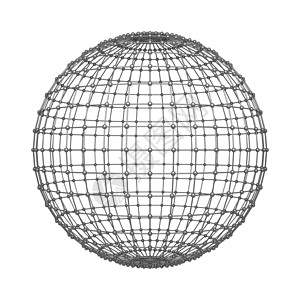 u3d素材网球体的电线结构建筑外形设计和网络连接线以球体或为边白背景孤立于的球体或上模拟设计3d抽象插图背景