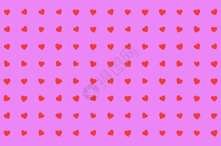 ValentiersDay抽象3D插图或模式在粉红玫瑰背景的列和行中以小平红心显示在粉或玫瑰背景的列和行中Valentrence背景图片