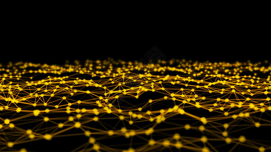 金数字计算机据和网络连接金数字计算机据三角线和网络连接三角线以及未来技术概念中黑色背景三个抽象插图背景图片