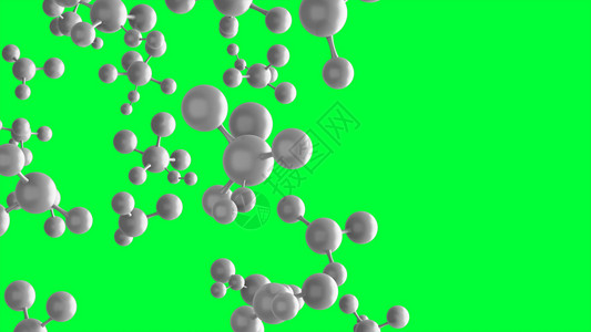 绿色背景的分子或原数字技术科学化和医概念的抽象结构3D图解图片